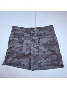 Gap‎ Womens Gray Camo Girlfriend Khaki Shorts Size 10 Cotton Blend Casual Summer